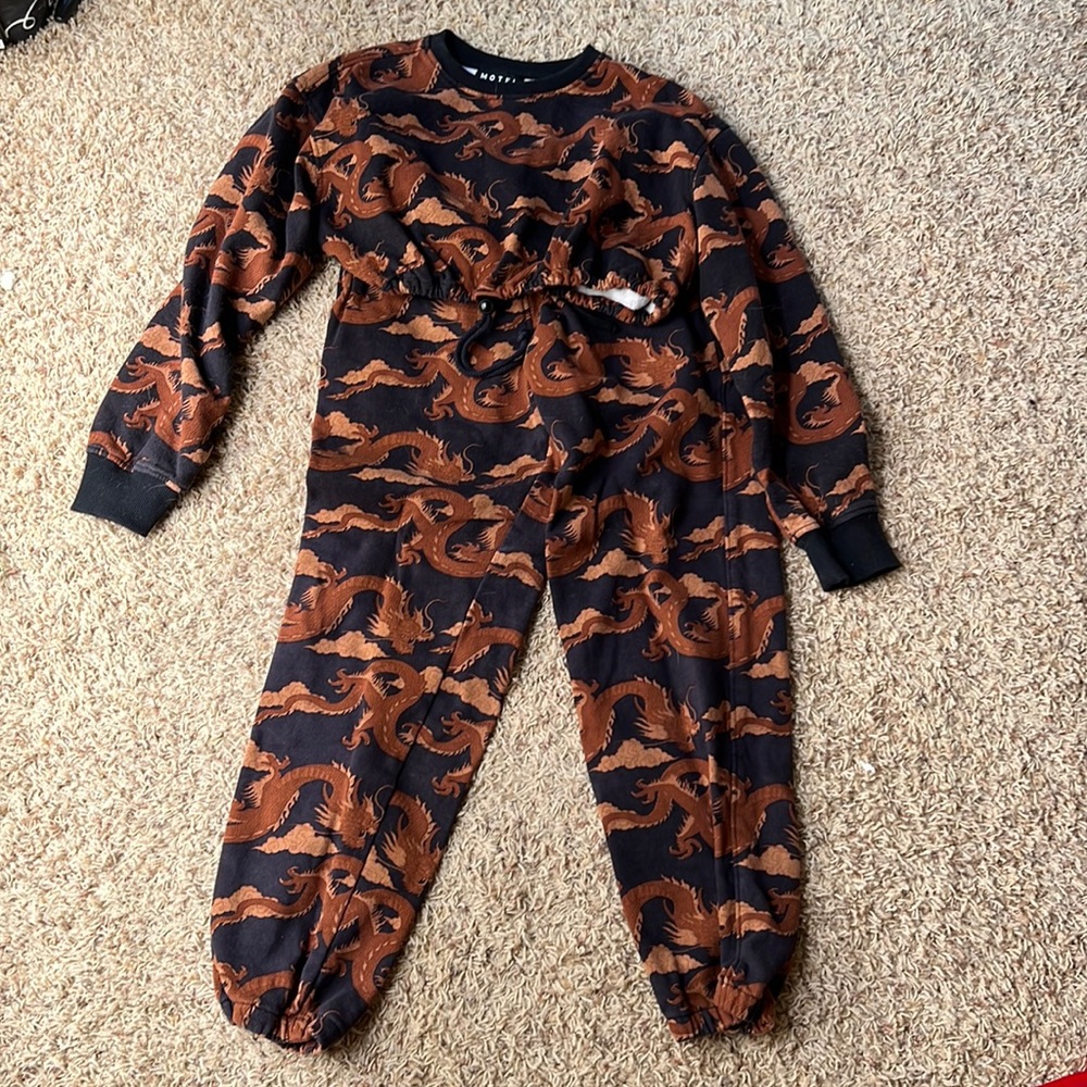 Dragon printed sweat set